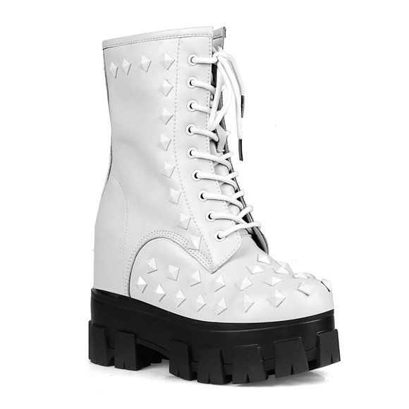 Anthony Wang X WTF Master Kush Angels Mercy White Platform Boots - Picture 2 of 6